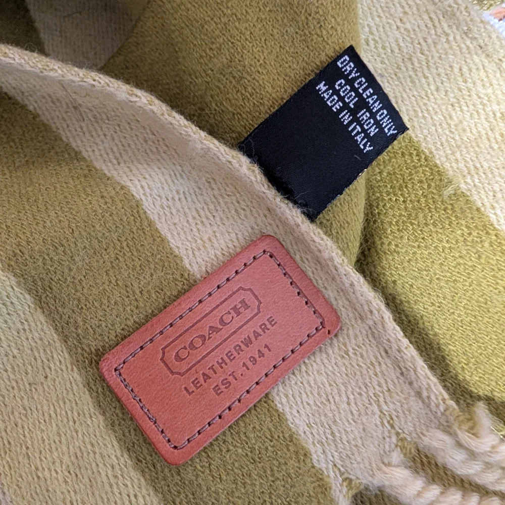 Vintage Coach Wool Striped Scarf Shawl Wrap